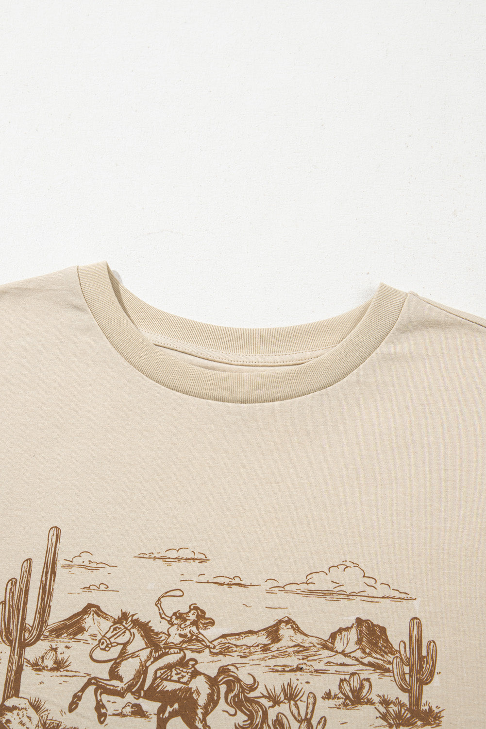 Beige LIVE YOUR BEST LIFE Crew Neck Graphic Tee