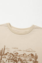Beige LIVE YOUR BEST LIFE Crew Neck Graphic Tee