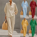 Women’s Casual Shirt and Full-Length Pants Set