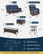 Luxury Outdoor Patio Furniture Set with Thick Cushions