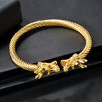 Double Dragon Copper Bracelet – Rock & Hip-Hop Style, Unisex