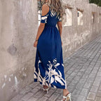 Floral Print Deep V-Neck Tassel Detail Maxi Dress – S–XXL