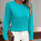 Women’s Textured Crew‑Neck Pullover Top