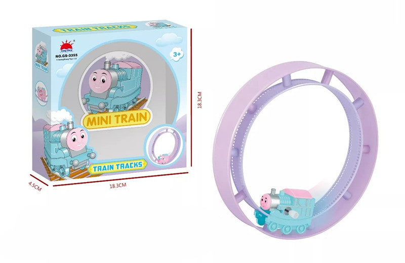 New Cartoon Chain Train Track Wind-Up Lollipop Toy