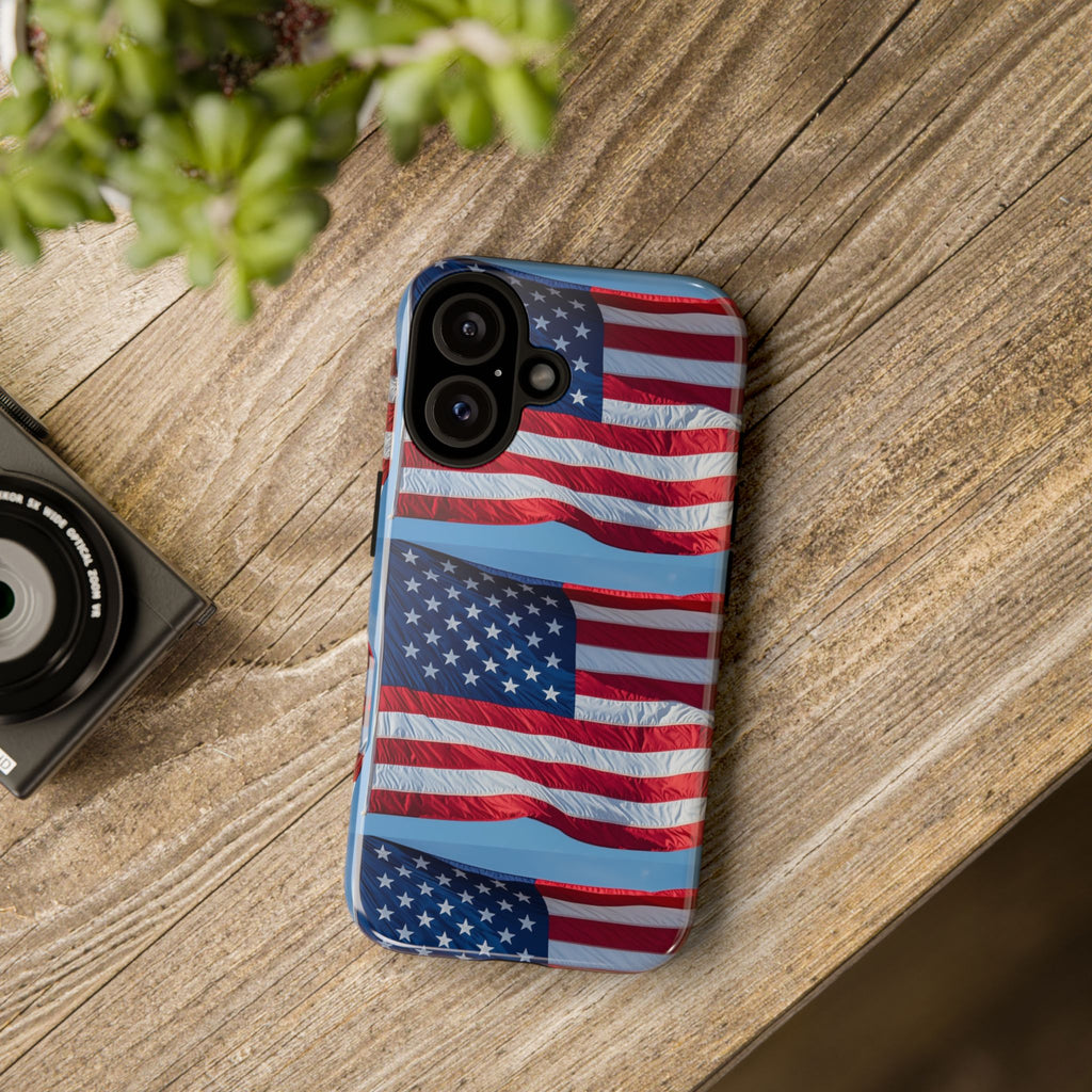 American Flag Tough Phone Case — Patriotic iPhone Protective Cover