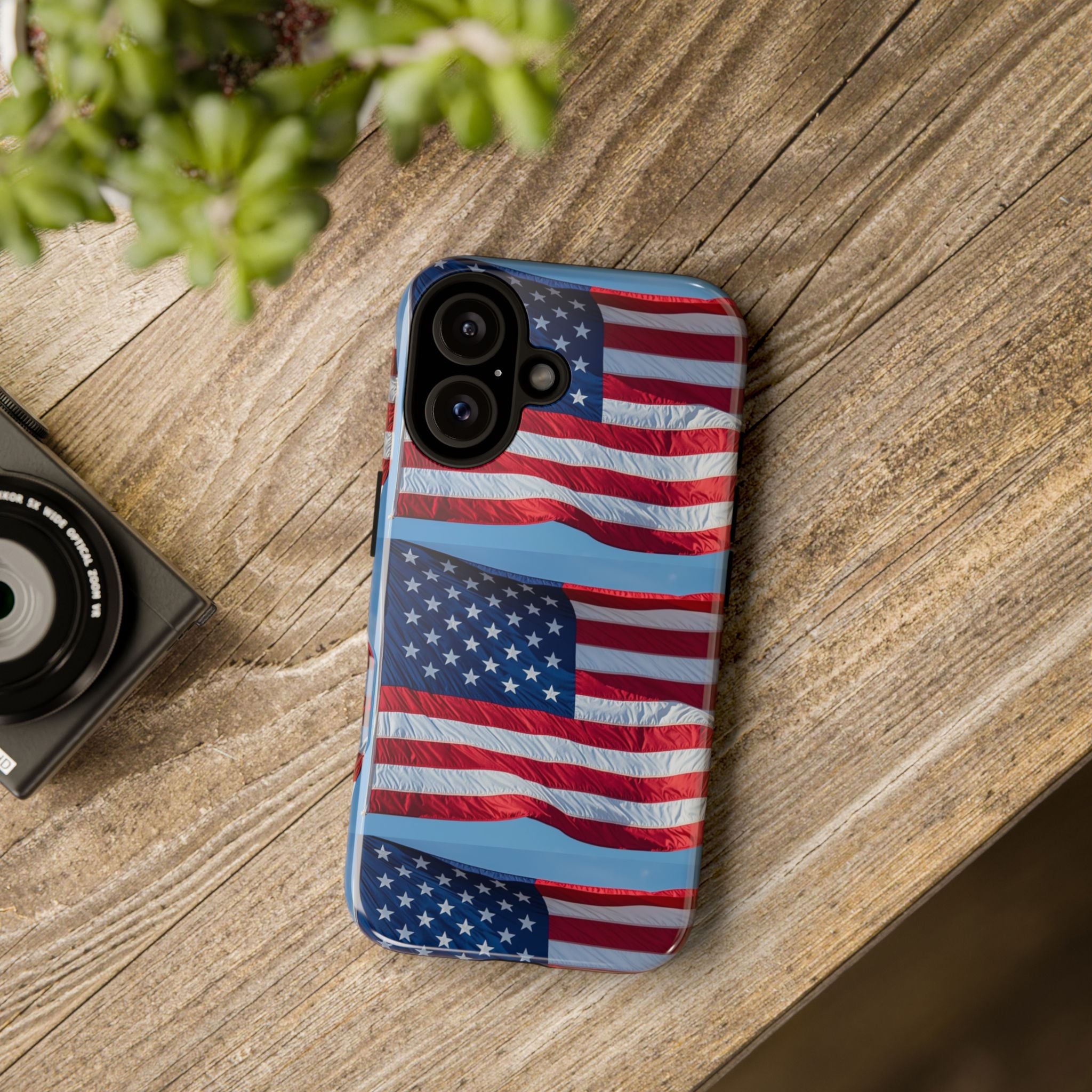 American Flag Tough Phone Case — Patriotic iPhone Protective Cover
