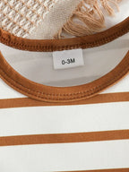 Children's Striped Bodysuit and Overalls Set