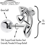 Trippy Mushroom Trio Barbell Tongue Ring