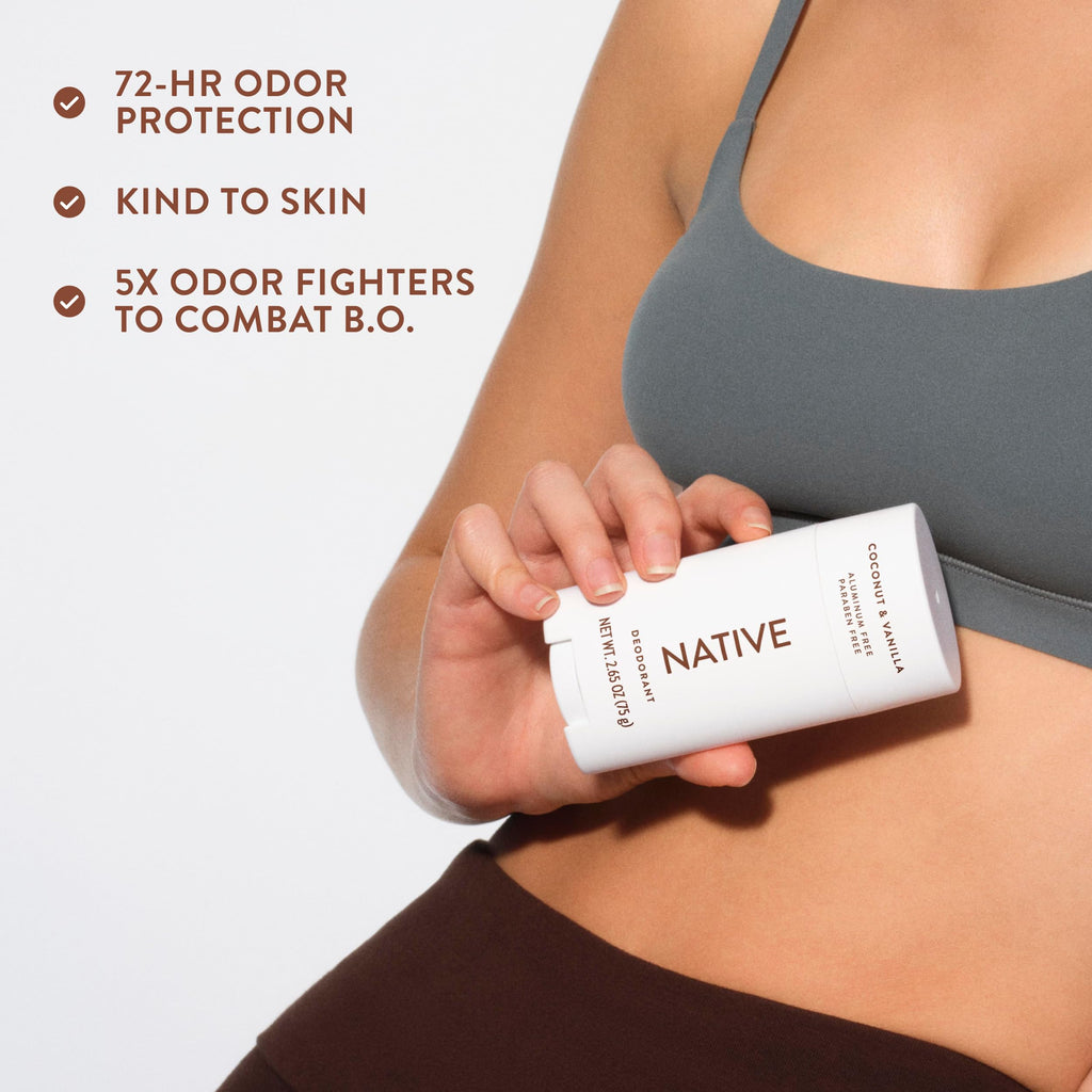 Native Deodorant Contains Naturally Derived Ingredients, 72 Hour Odor Control | Deodorant for Women and Men, Aluminum Free with Baking Soda, Coconut Oil and Shea Butter | Coconut & Vanilla
