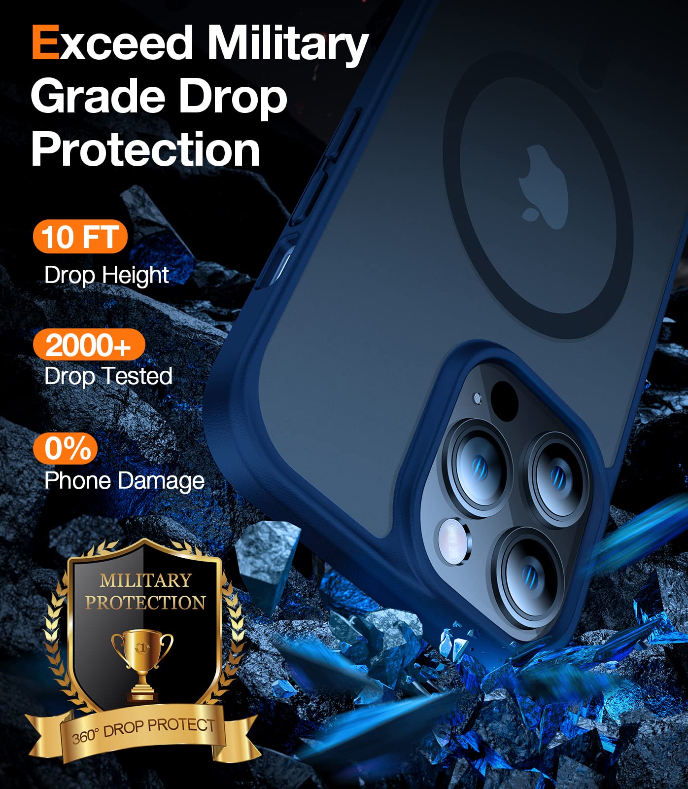 TORRAS Magnetic Shockproof for iPhone 12 Pro Case/iPhone 12 Case, [Military-Grade Drop Tested] [Compatible with MagSafe] Translucent Slim Protective Anti-Scratch, Black