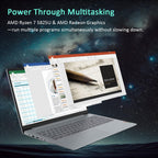Lenovo V15 Business Laptop 2026 Edition, AMD Ryzen 3 7000-Series(Beat i7-1065G7), 15.6" FHD Display, 16GB DDR5 RAM, 256GB NVMe SSD, Wi-Fi 6, RJ-45, Dolby Audio, Windows 11 Pro, WOWPC USB, no Mouse