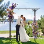 81 Inch Garden Arbor Metal Archway for Climbing Plants-Black