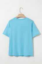 Light Blue MAMA Letter Graphic Neon T Shirt