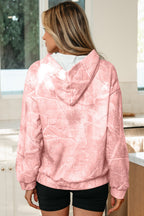 Light Pink Camouflage Woodland Print Oversized Sporty Hoodie