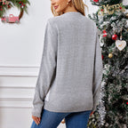 Loose Casual Parent-Child Gray Pullover Christmas Sweater
