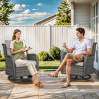 Swivel Rocker Patio Chairs Set with Cozy Coffee Table