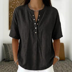 Women's Solid Color Loose-Fit Short-Sleeve Pullover Top