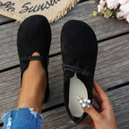 Women's Round Toe Suede Slip-On Flats