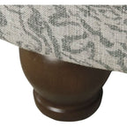 Gray Floral Storage Ottoman Large Round For Living Room