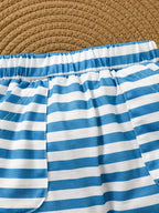 Children's Dinosaur Print Tee & Striped Shorts Set