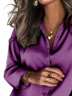 Satin Button-Down Shirt