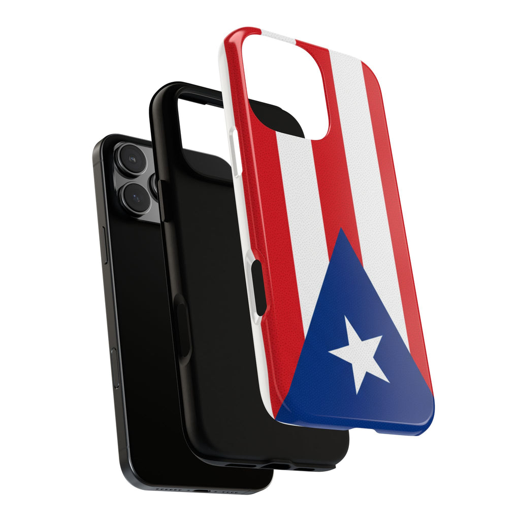 Puerto Rico Flag Tough Phone Case Patriotic Red & White Stripe Design