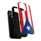 Puerto Rico Flag Tough Phone Case Patriotic Red & White Stripe Design