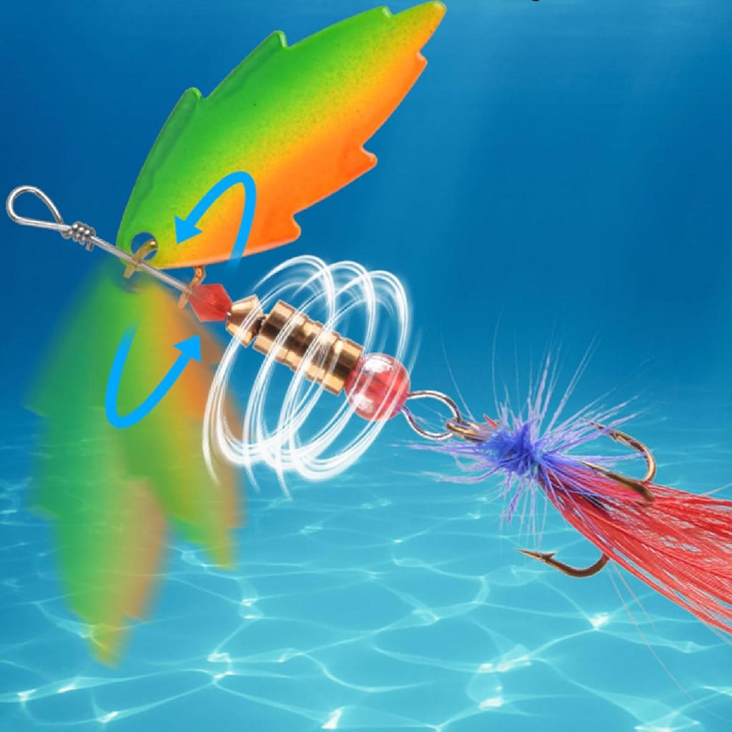 30pc Fishing Lure Set with Feathered Treble Hooks