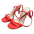 Coutgo Womens Size 8 Red Strappy Gladiator 4" Heel Open Toe Ankle Strap Shoes