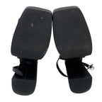 Modatope Womens 7.5 Black 5" Platform Heel Open Square Toe Ankle Strap Shoes