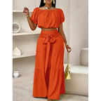 High-Waist Flared Pants & Top Two-Piece Set – 7 Colors, S–2XL