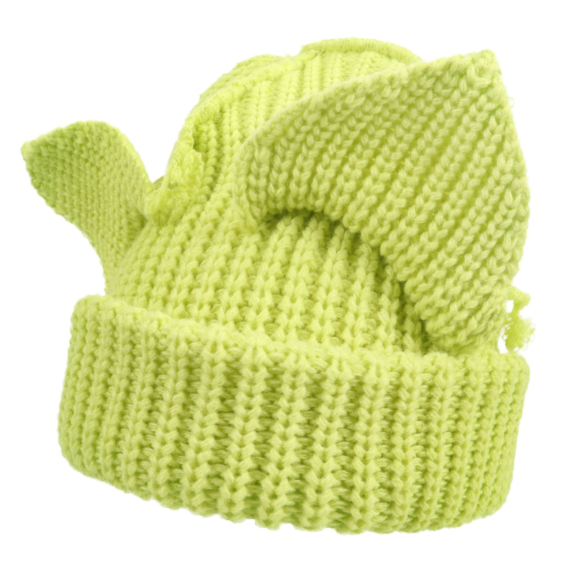 Women’s Thickened Acrylic Knitted Hat with Devil Ears | Cozy Beanie