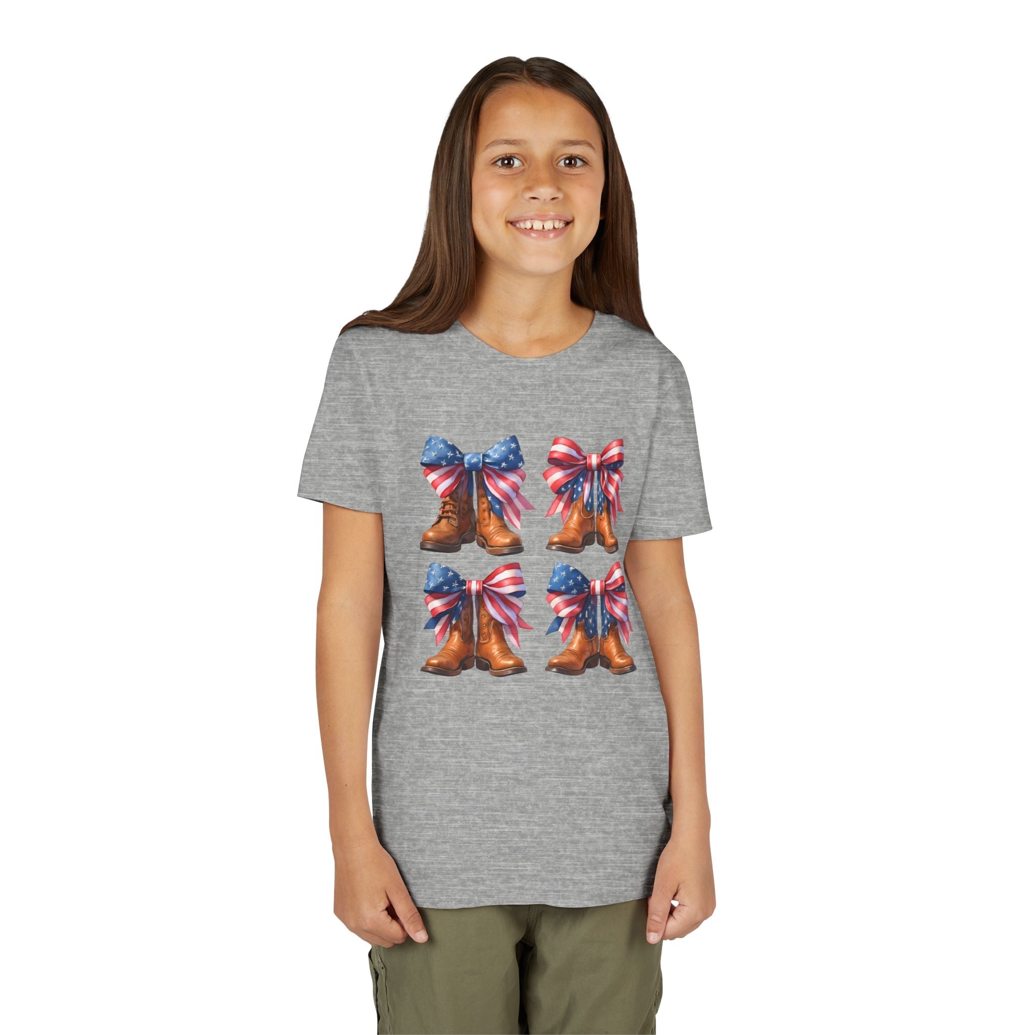 Patriotic Youth Tee, Youth Short Sleeve Shirt, 4th of July Shirt, Americana T-Shirt, Cute Kids Top for Independence Day