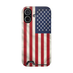 American Flag Phone Case with Card Holder — Patriotic Slim Wallet Phone Case