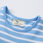 Girls Short Sleeve Striped Western Style Dress