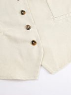 Button Up Vest and Shorts Set