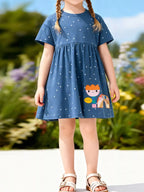 Children's Polka Dot Short Sleeve Casual Dress
