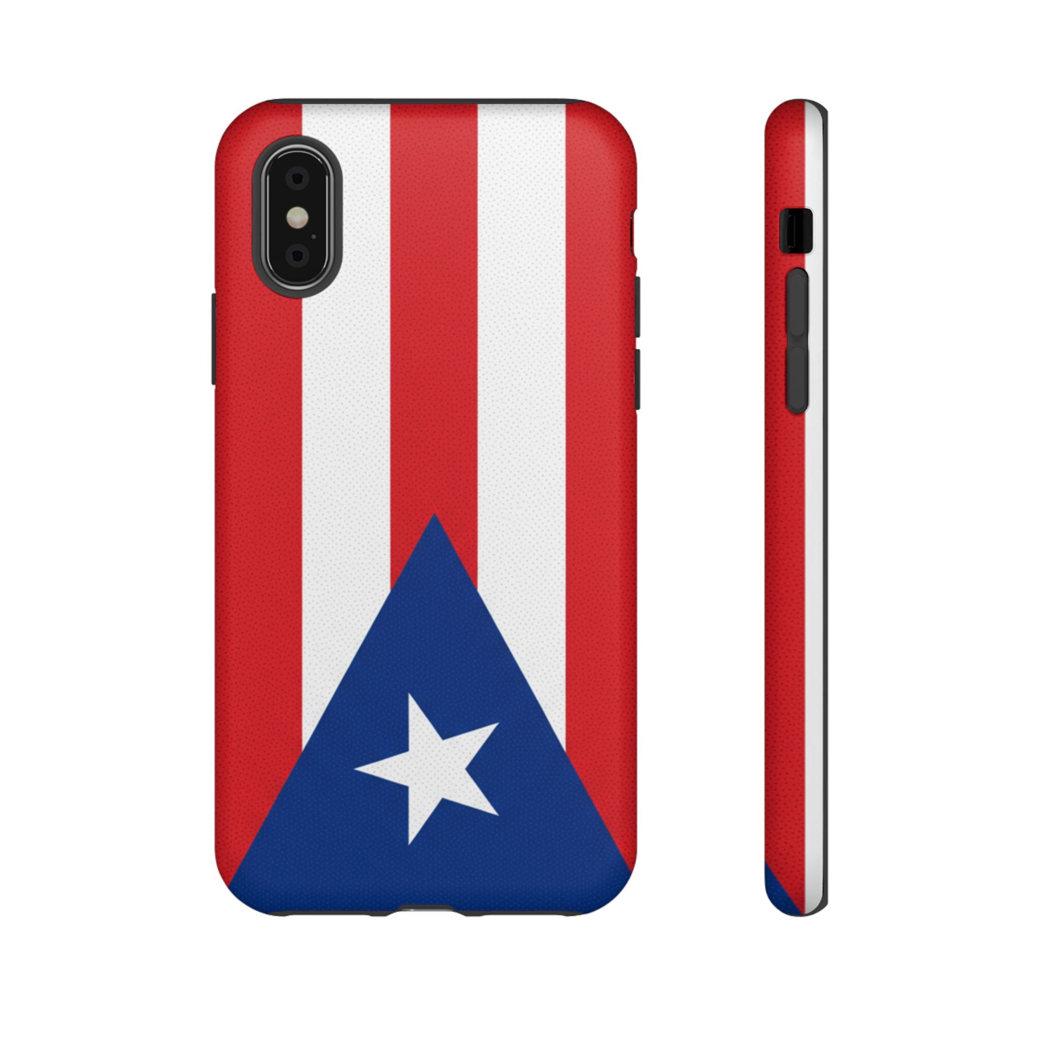 Puerto Rico Flag Tough Phone Case Patriotic Red & White Stripe Design