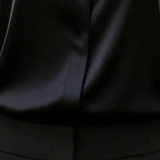 Loose Fit Satin Blouse — V-Neck Long Sleeve Tunic Top for Office & Casual Wear