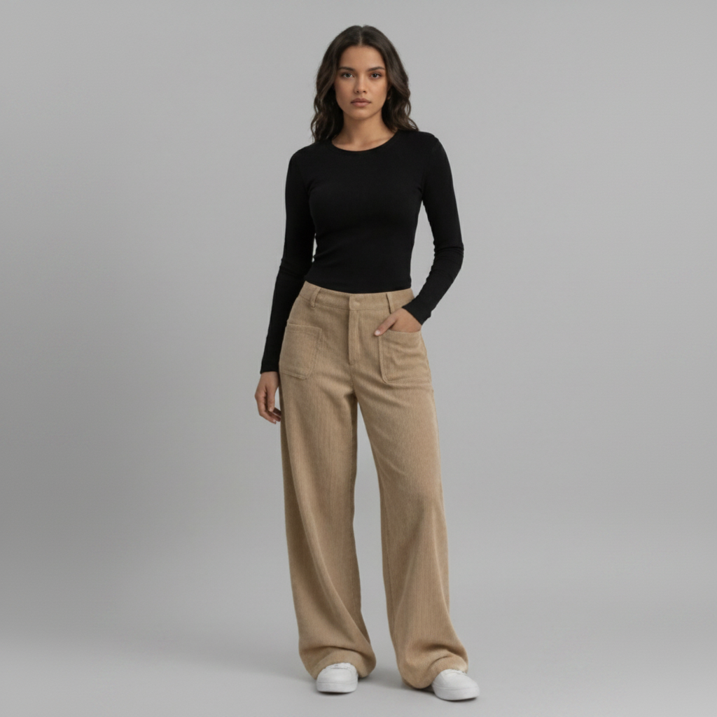 Long Sleeve Crew Neck Ribbed Top