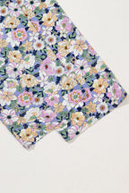 Green Floral Square Neckline Stretch High Waist Jumpsuit