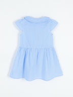 Children's Gingham Peter Pan Collar Button-Front Dress