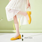 Hash Bubbie Womens Size 5 Yellow 1.5" Block Heel Closed Toe Slip On Shoes