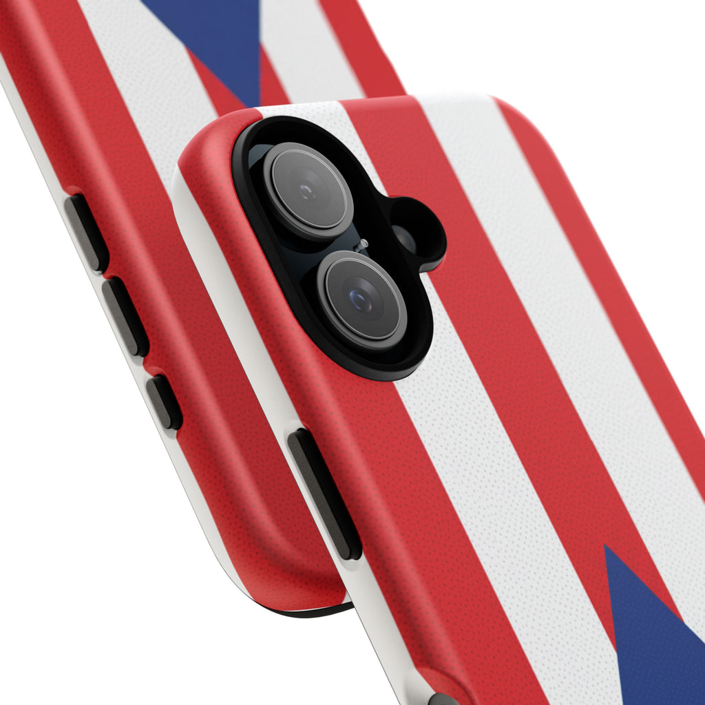 Puerto Rico Flag Tough Phone Case Patriotic Red & White Stripe Design