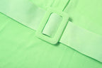 New Mint green Single Breasted open Back Slim Fit Dress for women