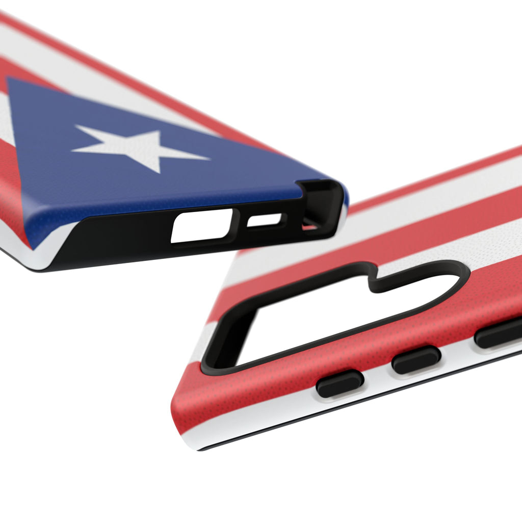 Puerto Rico Flag Tough Phone Case Patriotic Red & White Stripe Design
