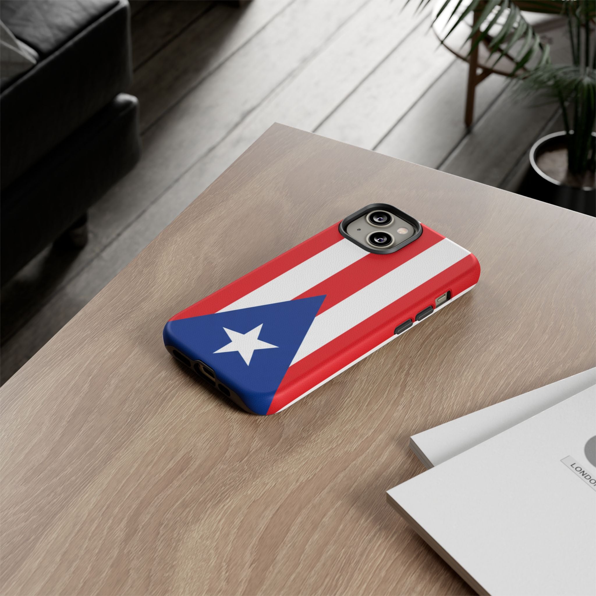 Puerto Rico Flag Tough Phone Case Patriotic Red & White Stripe Design