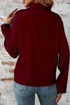 Dusk Blue Collar Tab Sleeve Zip Up Flap Detail Jacket