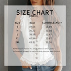 Lace Trim Button-Down Crop Tank Vest Women