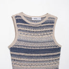 Women's Casual Striped Knitted Sleeveless Top